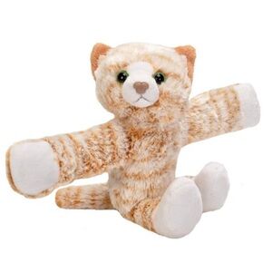 Adorable Striped Plush Cat Toy - Tan and White